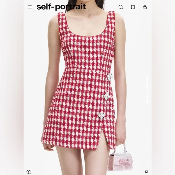 knee length dresses for ladies I'm Yours Red Gingham Mini Dress - US 12